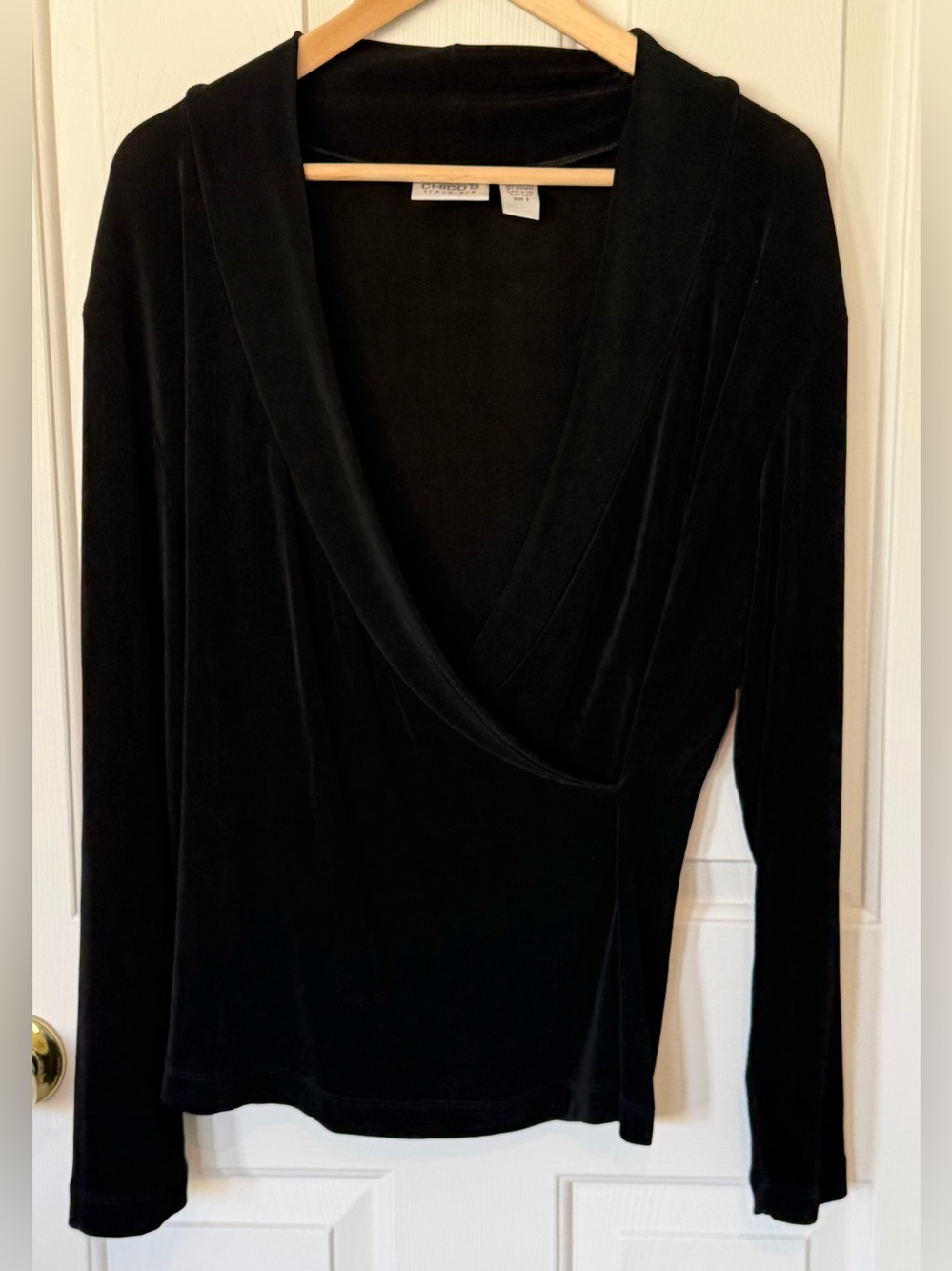 Chico's Black Knit Top with Label Detail